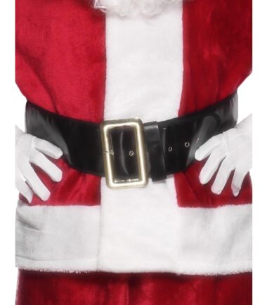 Santa Belt, Black, with Gold Buckle