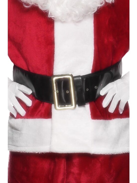 Santa Belt, Black, with Gold Buckle