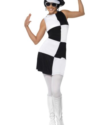 1960'S Party Girl Costume, Black and White