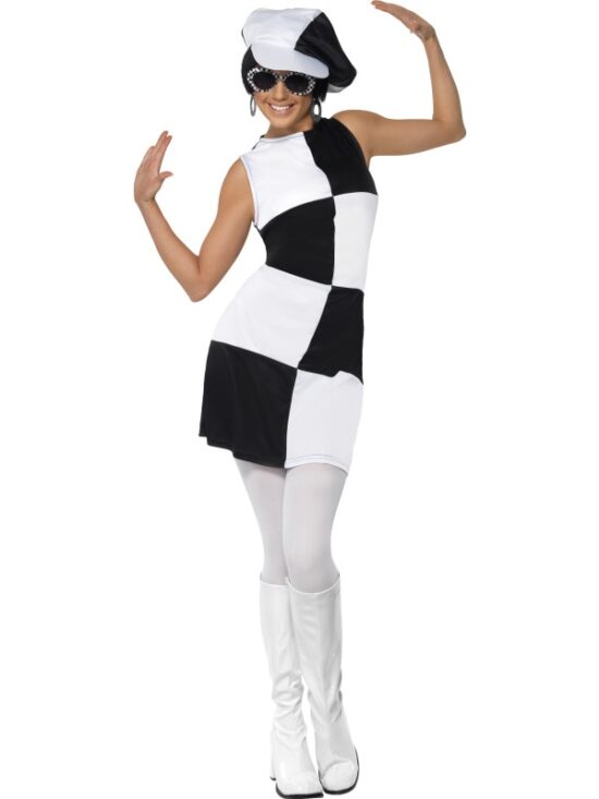 1960'S Party Girl Costume, Black and White