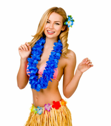 Neon Blue Hawaiian Lei