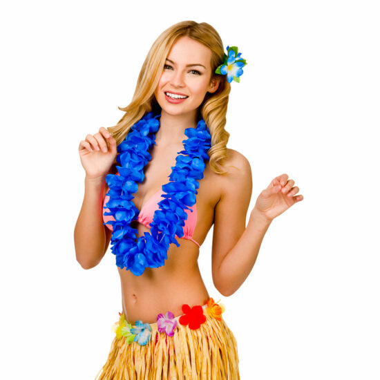 Neon Blue Hawaiian Lei