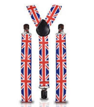 Union Jack Braces: Great idea for the Royal Wedding or any patriotic event.