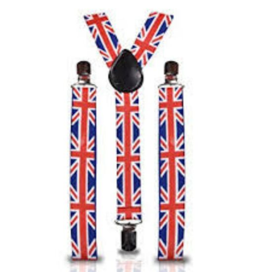 Union Jack Braces: Great idea for the Royal Wedding or any patriotic event.