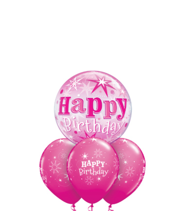 Pink Birthday Sparkle Layered Bubble