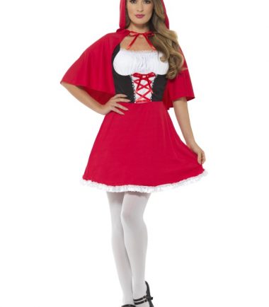 Red Riding Hood Costume, Short Dress Red Riding Hood Costume, Red, with Short Dress & Cape