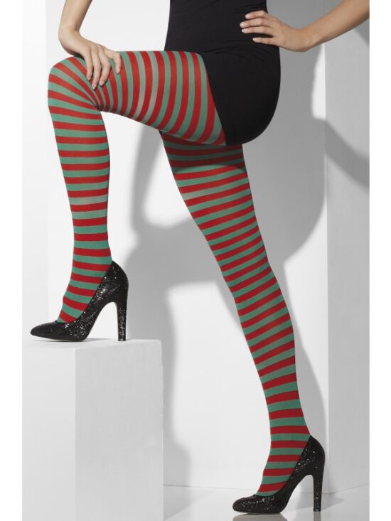 Opaque Tights, Red & Green