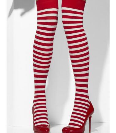 Red & White Striped Opaque Hold-Ups