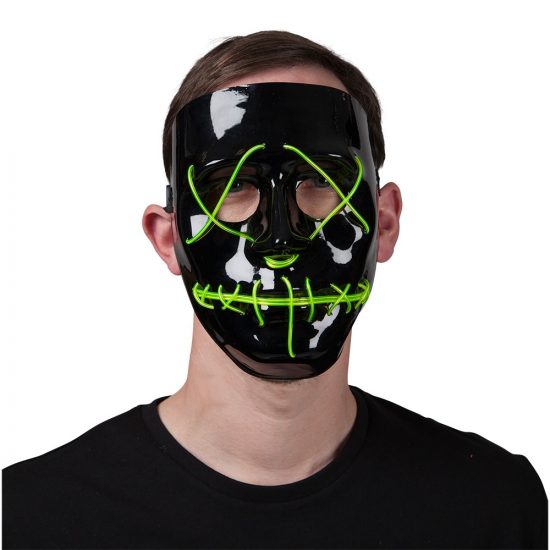 Green LED Light Up Mask