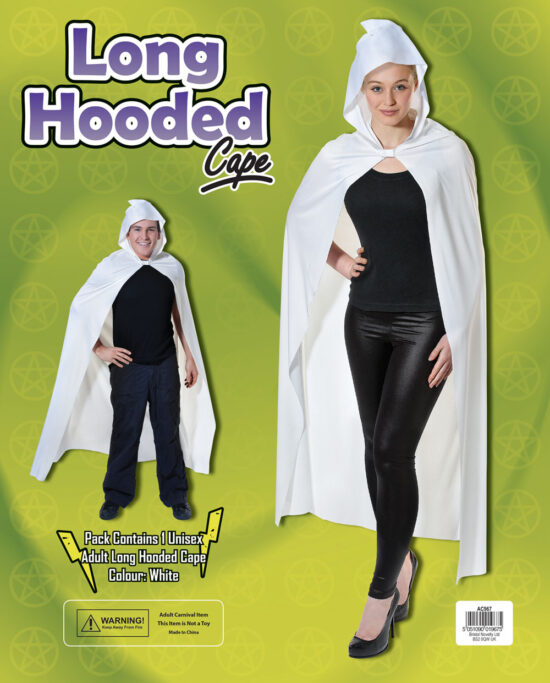 Long White Hooded Cape