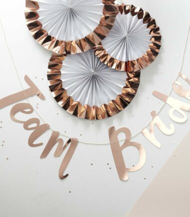 TEAM BRIDE ROSE GOLD HEN PARTY BUNTING BACKDROP