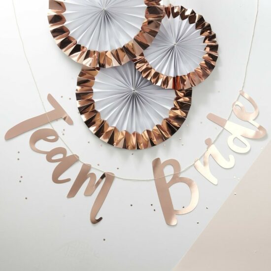 TEAM BRIDE ROSE GOLD HEN PARTY BUNTING BACKDROP