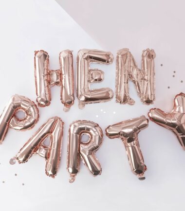 ROSE GOLD HEN PARTY BALLOON BUNTING - TEAM BRIDE