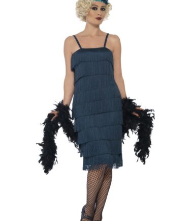 Flapper Costume In Teal Colour