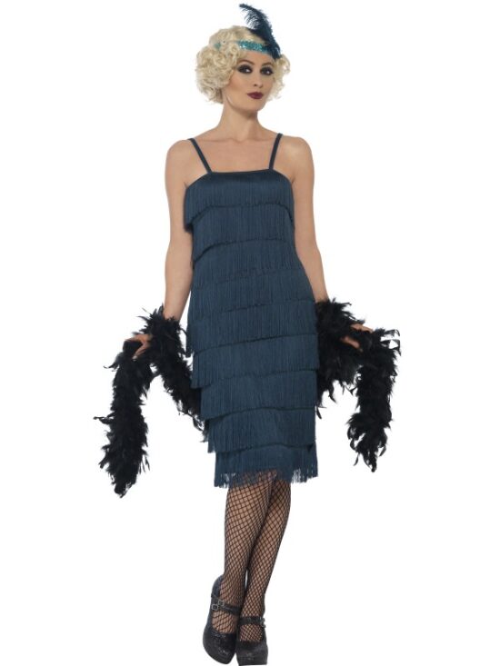 Flapper Costume In Teal Colour