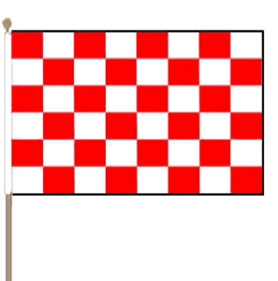 Red White Check Handwaver Flag