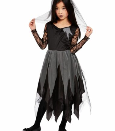 Girls Black Graveyard Bride Costume