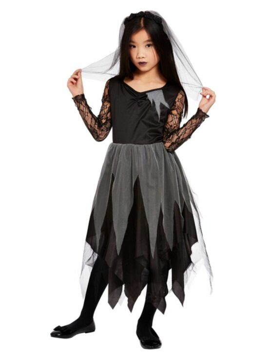 Girls Black Graveyard Bride Costume