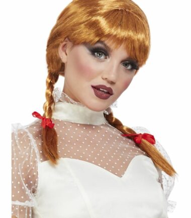 Porcelain Doll Auburn Wig