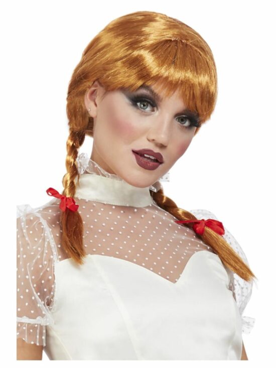 Porcelain Doll Auburn Wig