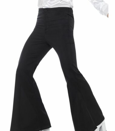 Flared Trousers, Mens, Black