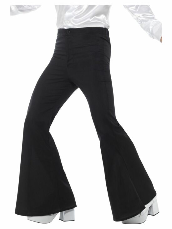 Flared Trousers, Mens, Black