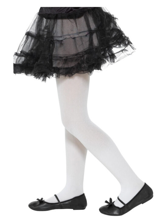 Child's White Opaque Tights