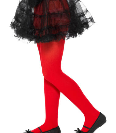 Child's Red Opaque Tights