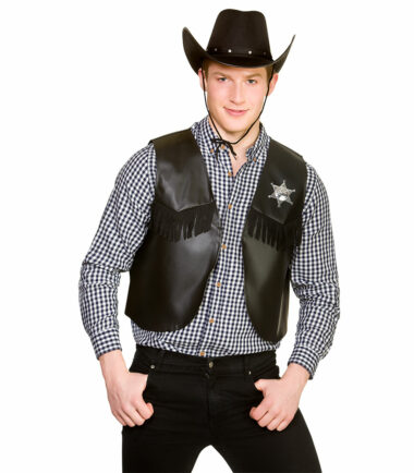 Black Cowboy Waistcoat