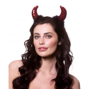 Sequin Devil Horns With Fur