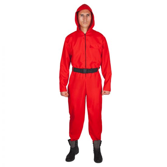 Red Hooded Jumpsuit