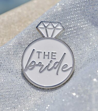 Silver Enamel Bride Badge