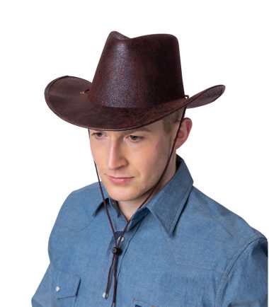 Leather Look Cowboy Hat