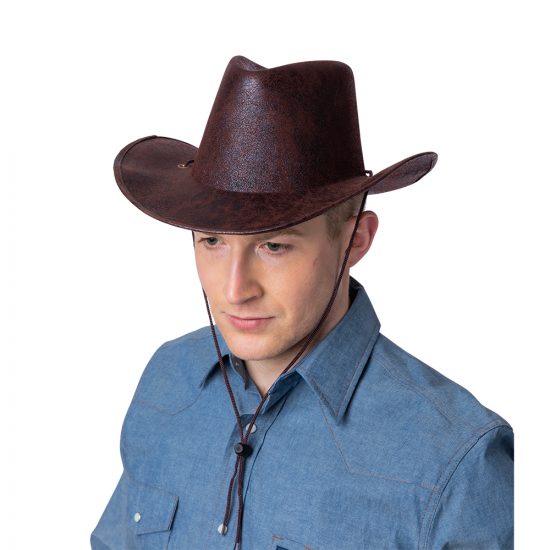 Leather Look Cowboy Hat