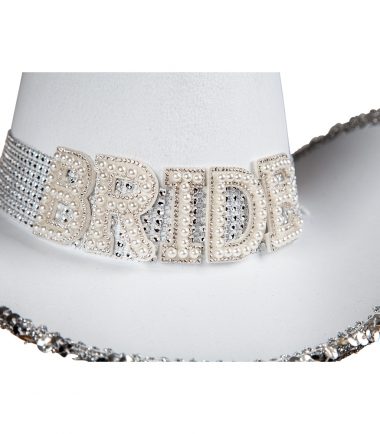 Sequin Bride Cowboy Hat