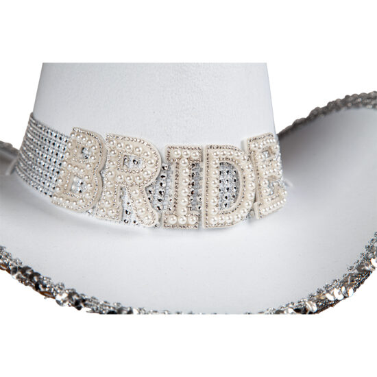 Sequin Bride Cowboy Hat