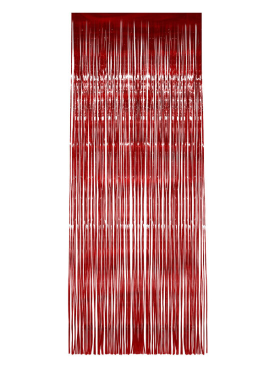 Red Shimmer Door Curtain