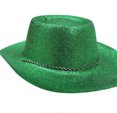 Green Glitter Cowboy Hat