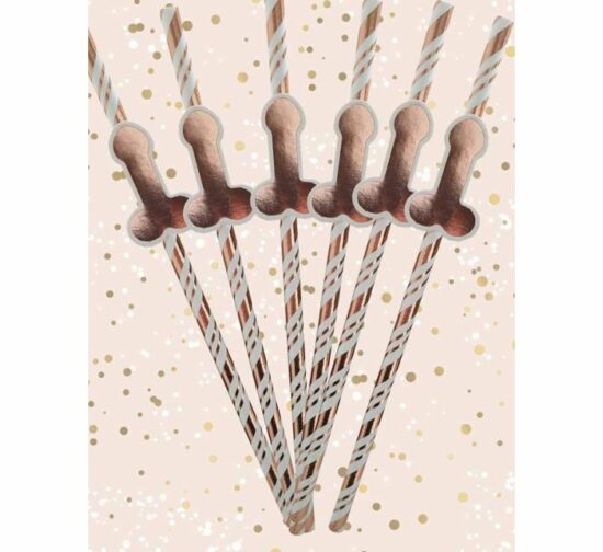 Rose Gold Willy Straws