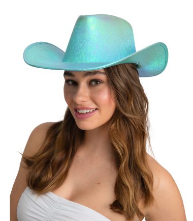 Blue Iridescent Cowboy Hat