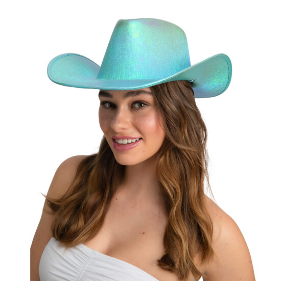 Blue Iridescent Cowboy Hat