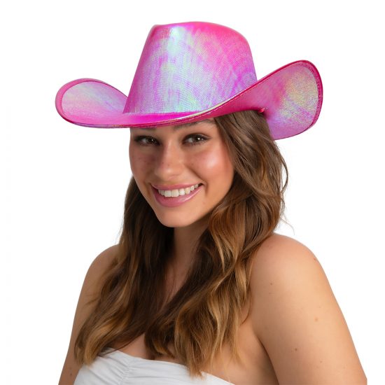 Hot Pink Iridescent Cowboy Hat