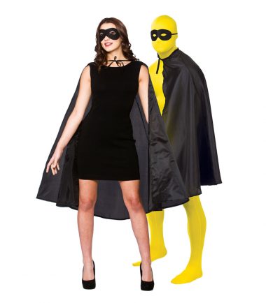 Black Superhero Cape & Mask