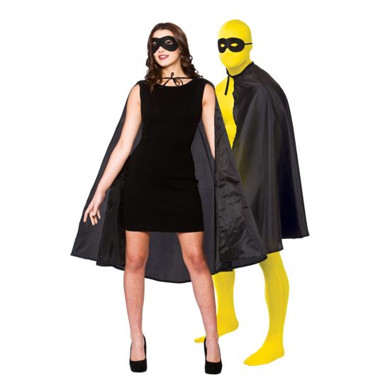 Black Superhero Cape & Mask