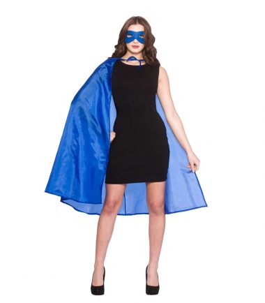 Blue Superhero Cape & Mask