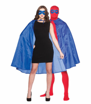 Blue Superhero Cape And Mask