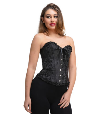Black Satin Embossed Corset