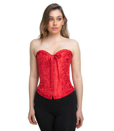 Red Satin Embossed Corset