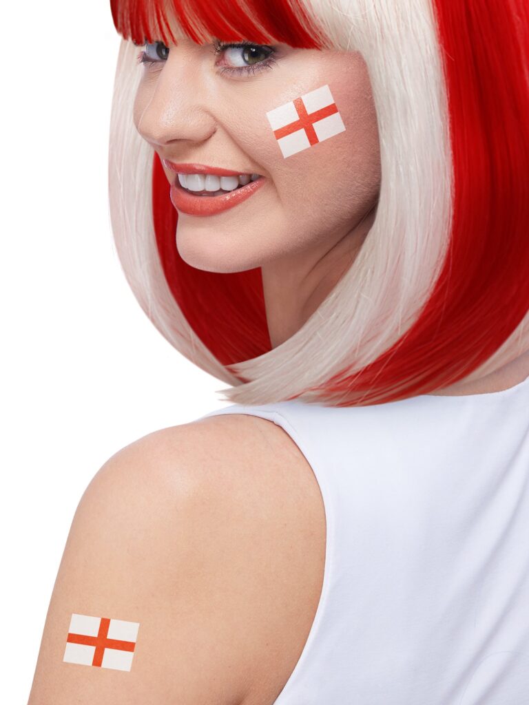 England Tattoo Transfers 6 pack.
