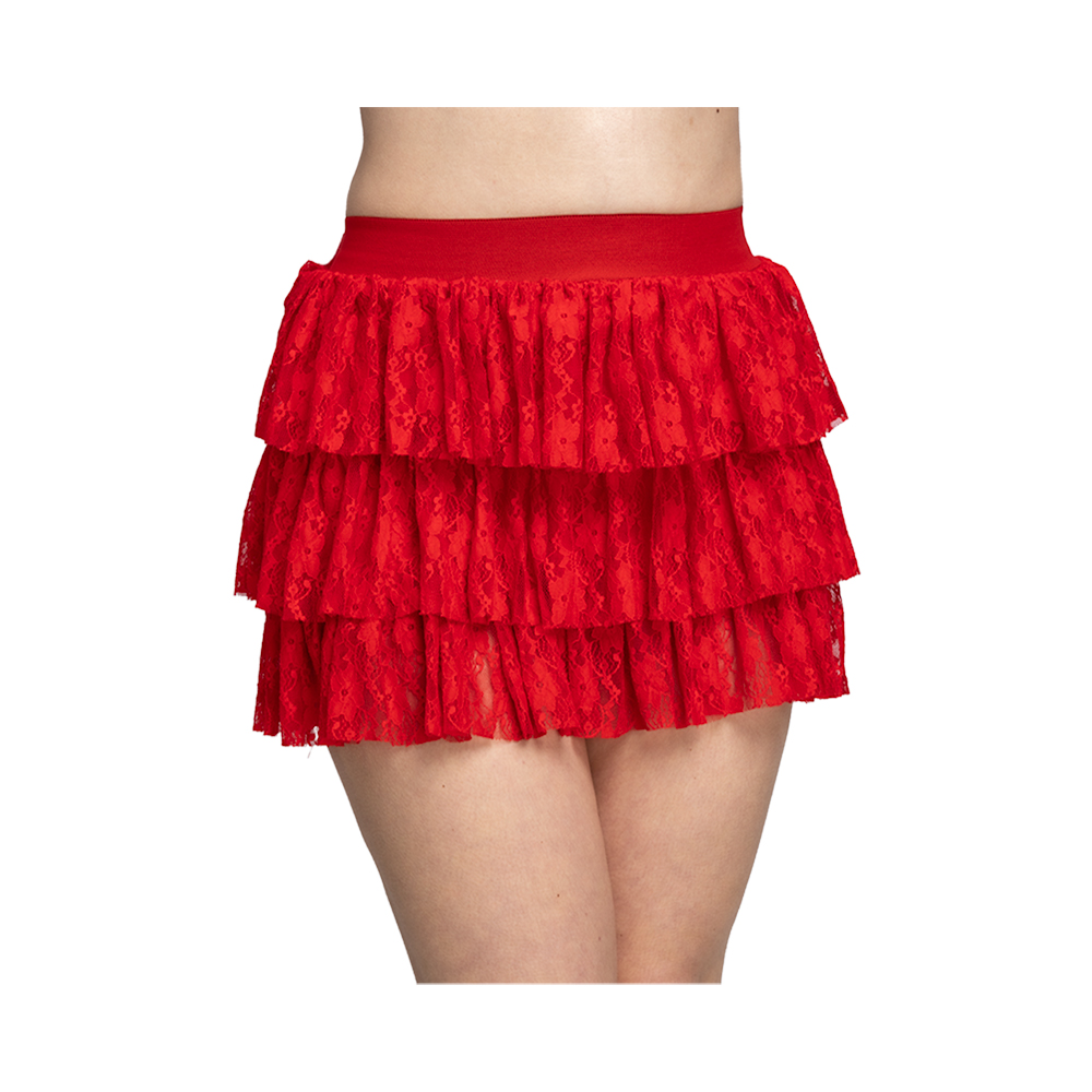Red Lace Ra Ra Skirt